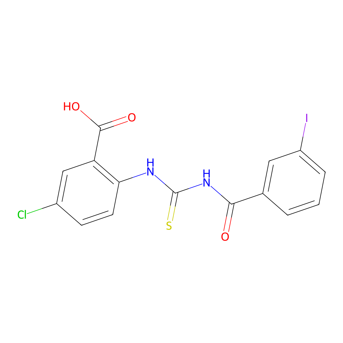 5-Chloro-2-[(3-iodobenzoyl)carbamothioylamino]benzoic acid molecular structure, CAS 531539-93-2