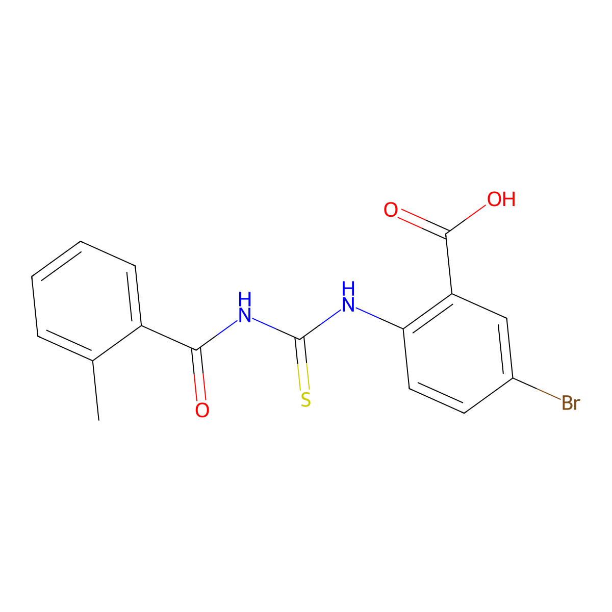 5-Bromo-2-[(2-methylbenzoyl)carbamothioylamino]benzoic acid molecular structure, CAS 531540-43-9