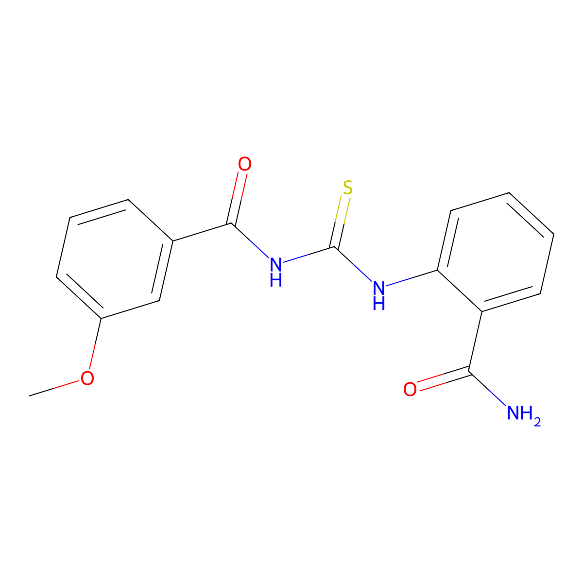 2-[(3-Methoxybenzoyl)carbamothioylamino]benzamide molecular structure, CAS 531540-55-3