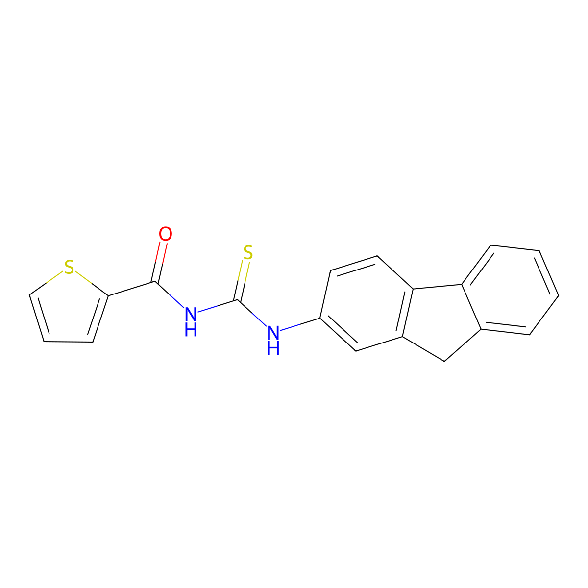 N-(9H-fluoren-2-ylcarbamothioyl)thiophene-2-carboxamide molecular structure, CAS 531540-63-3