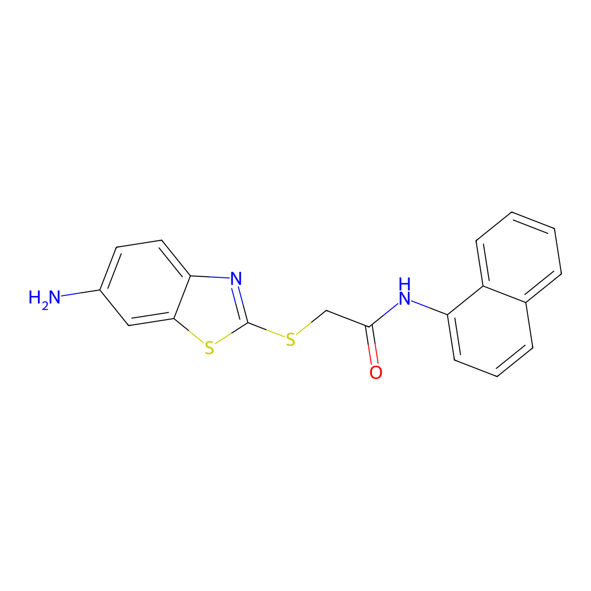 2-[(6-amino-1,3-benzothiazol-2-yl)sulfanyl]-N-(naphthalen-1-yl)acetamide molecular structure, CAS 531540-96-2