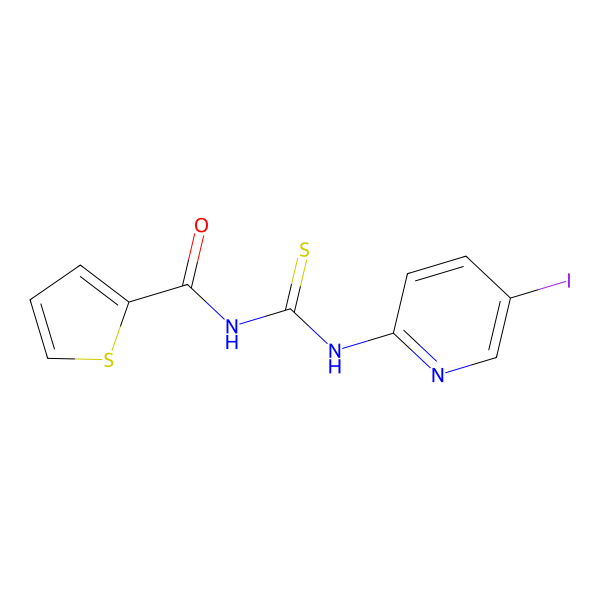 N-[(5-iodopyridin-2-yl)carbamothioyl]thiophene-2-carboxamide molecular structure, CAS 531541-67-0