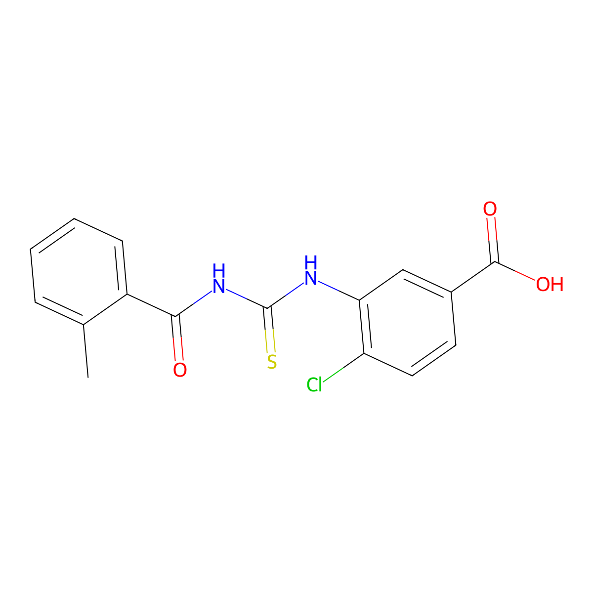 4-Chloro-3-({[(2-methylphenyl)carbonyl]carbamothioyl}amino)benzoic acid molecular structure, CAS 531542-00-4