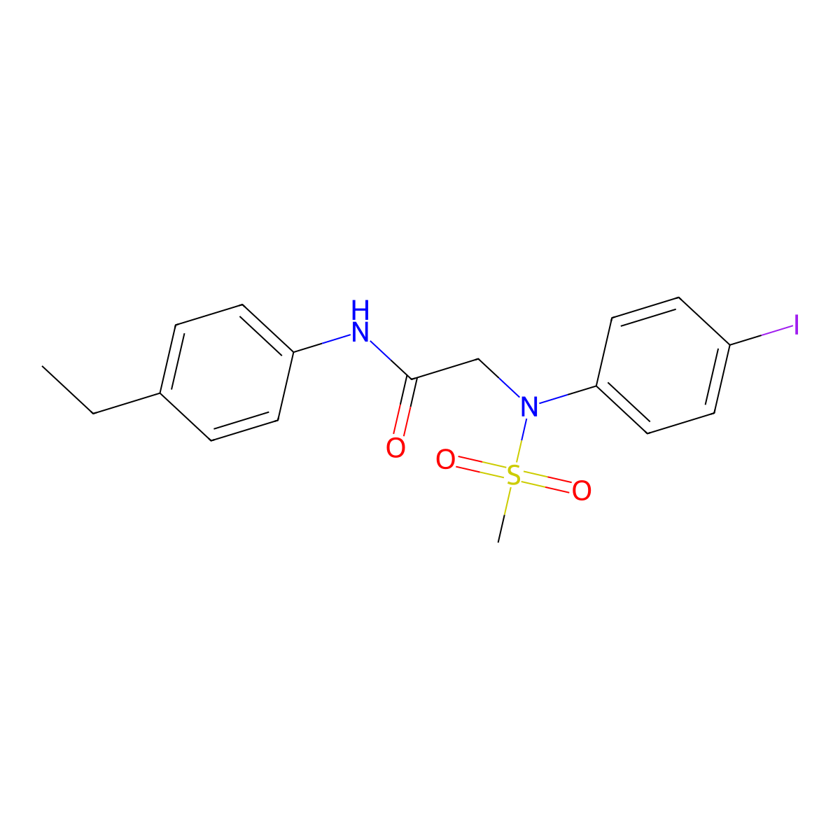 N-(4-ethylphenyl)-2-(4-iodo-N-methylsulfonylanilino)acetamide molecular structure, CAS 531543-26-7