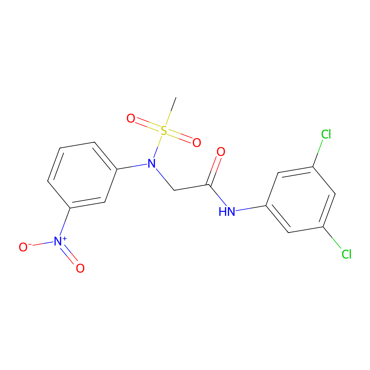 N-(3,5-dichlorophenyl)-2-(N-methylsulfonyl-3-nitroanilino)acetamide molecular structure, CAS 531543-67-6