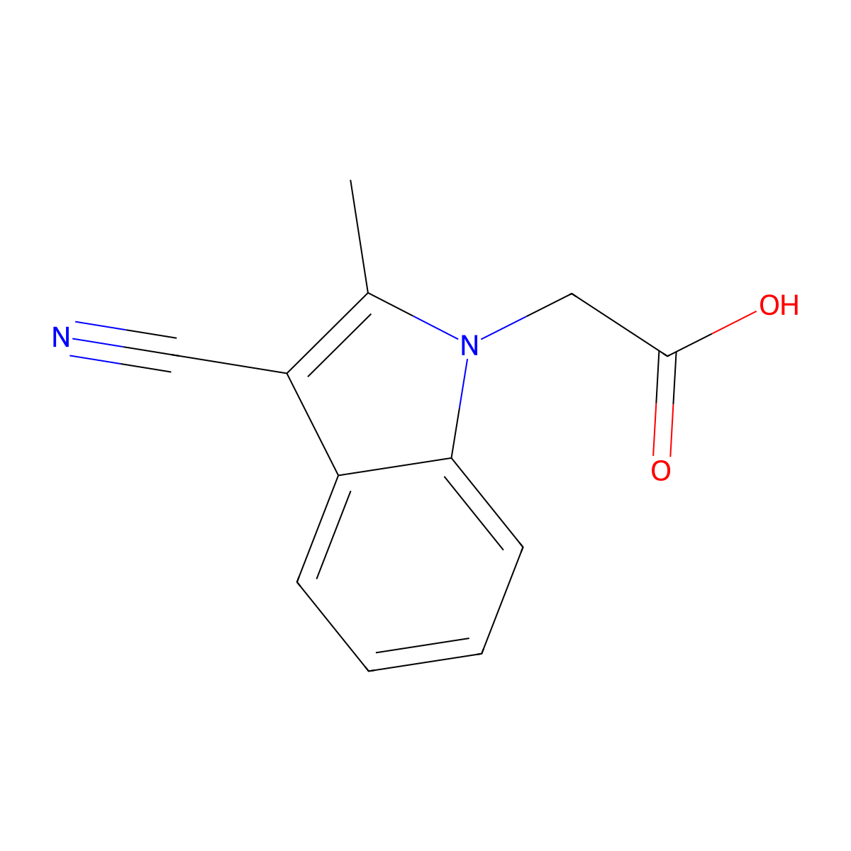 (3-Cyano-2-methyl-indol-1-yl)-acetic acid molecular structure, CAS 531544-17-9