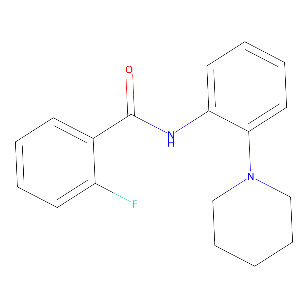 2-fluoro-N-(2-piperidin-1-ylphenyl)benzamide molecular structure, CAS 531544-18-0