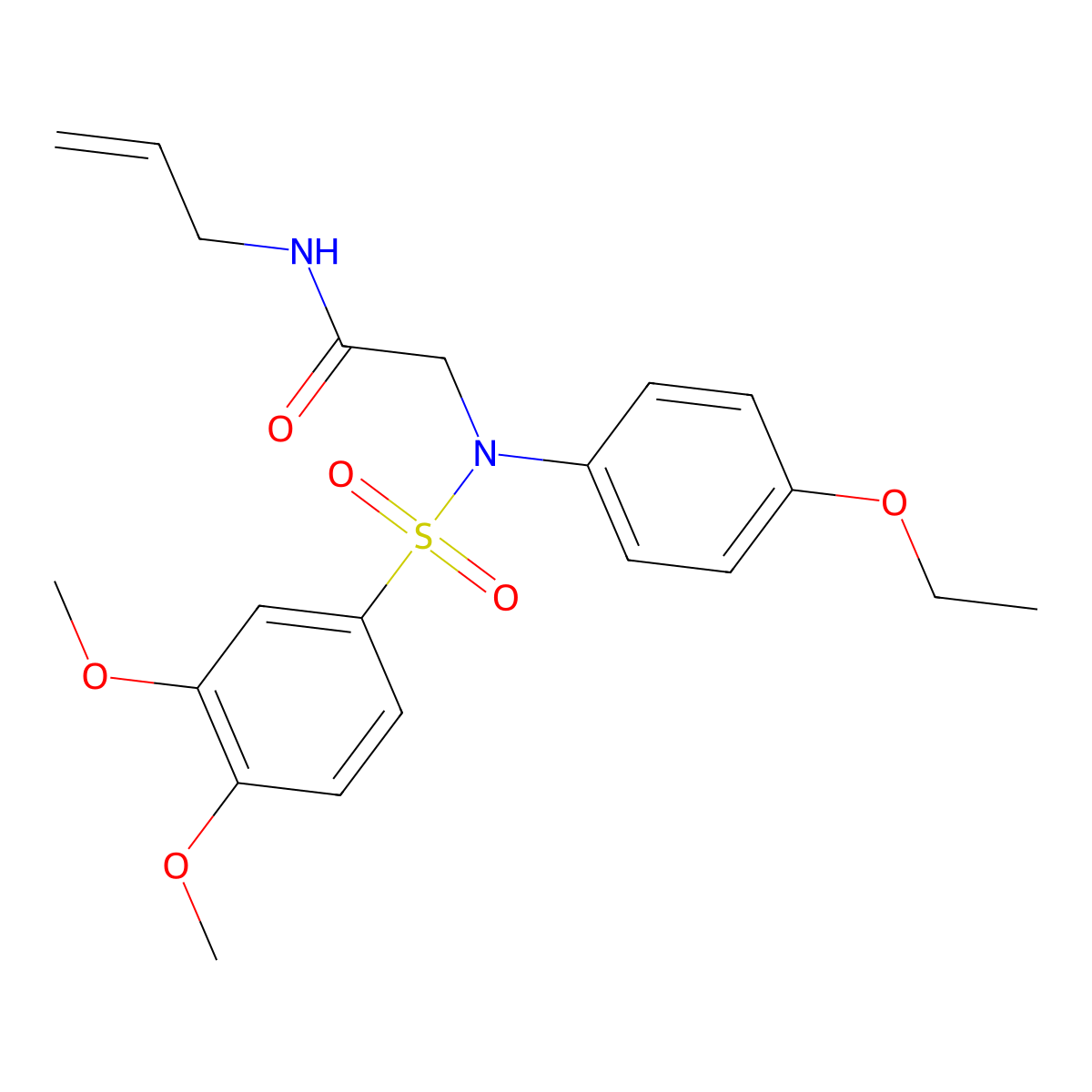 2-(N-(3,4-dimethoxyphenyl)sulfonyl-4-ethoxyanilino)-N-prop-2-enylacetamide molecular structure, CAS 531545-01-4