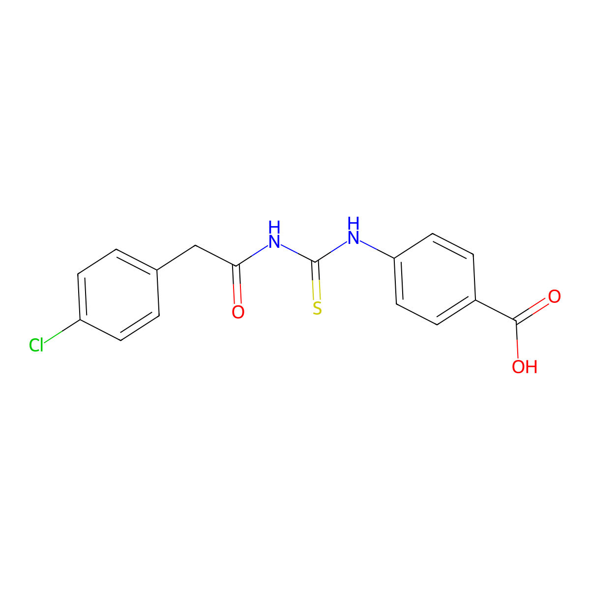 4-({[(4-Chlorophenyl)acetyl]carbamothioyl}amino)benzoic acid molecular structure, CAS 531545-59-2