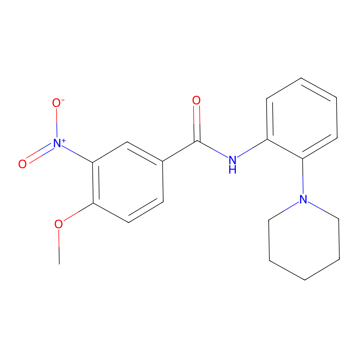 4-methoxy-3-nitro-N-(2-piperidin-1-ylphenyl)benzamide molecular structure, CAS 531545-71-8