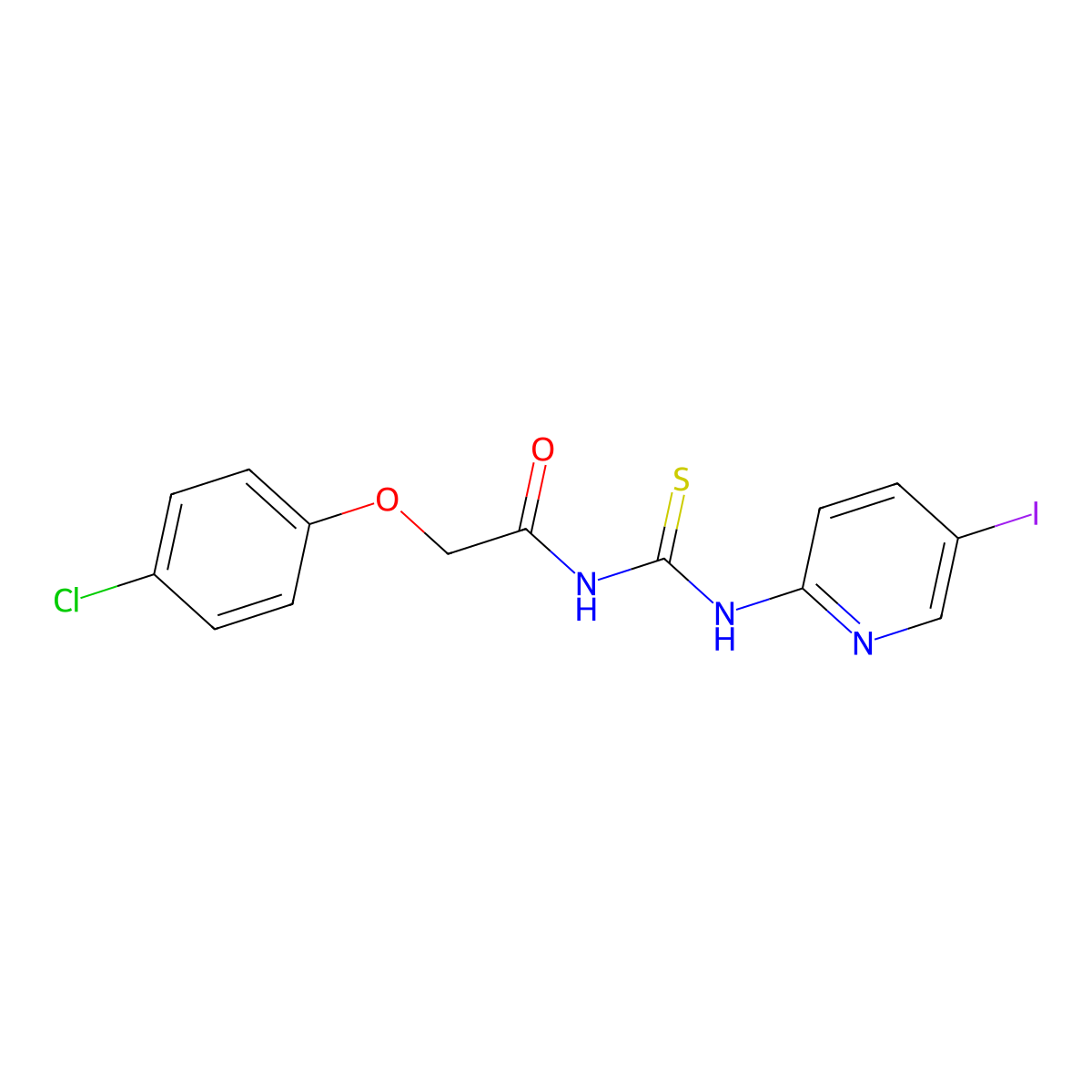 2-(4-chlorophenoxy)-N-[(5-iodopyridin-2-yl)carbamothioyl]acetamide molecular structure, CAS 531546-39-1