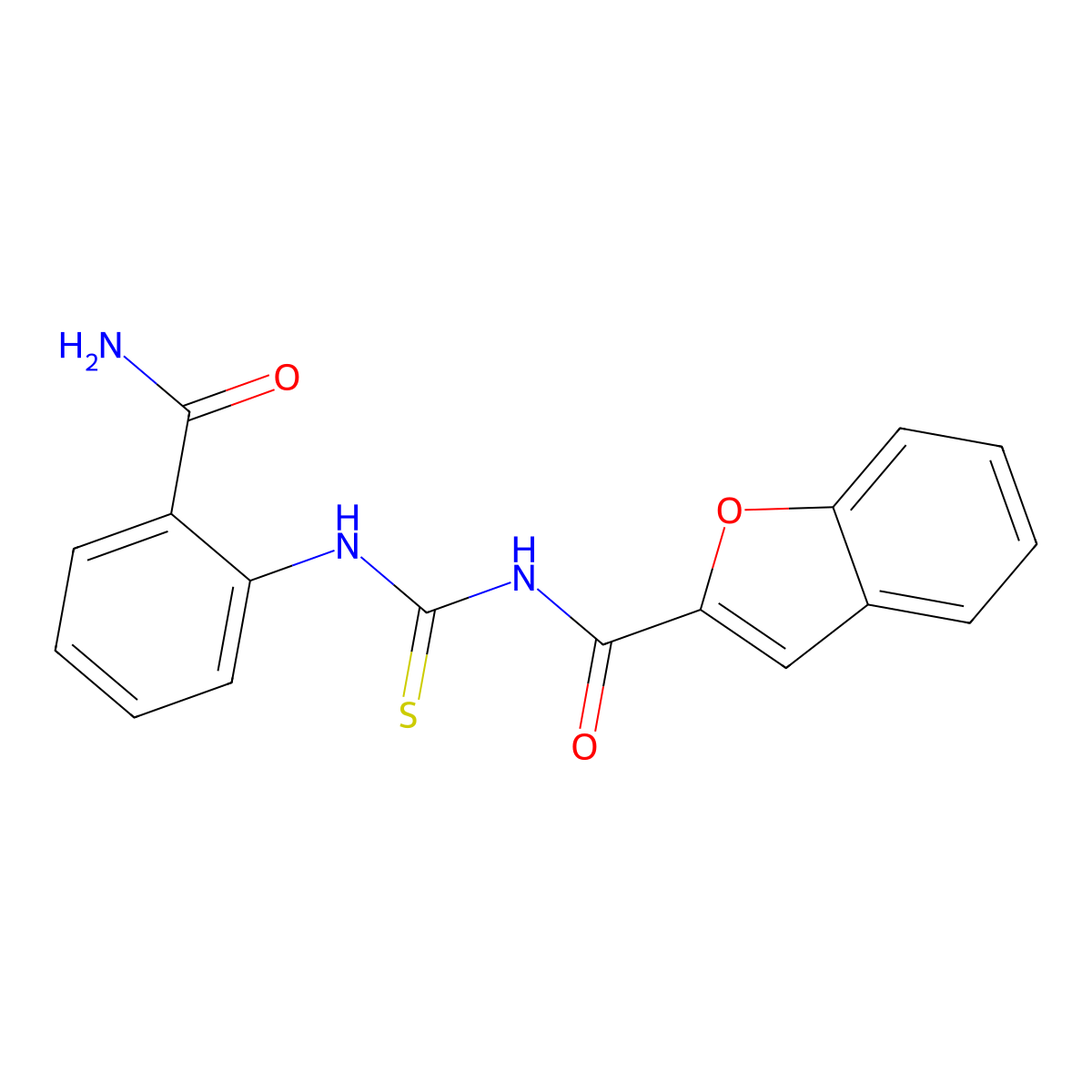 2-({[(1-Benzofuran-2-ylcarbonyl)amino]carbothioyl}amino)benzamide molecular structure, CAS 531546-84-6