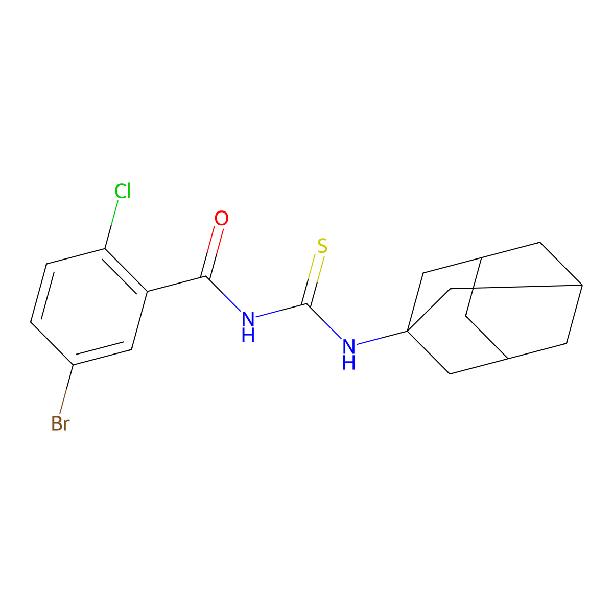 N-(1-adamantylcarbamothioyl)-5-bromo-2-chlorobenzamide molecular structure, CAS 531547-14-5