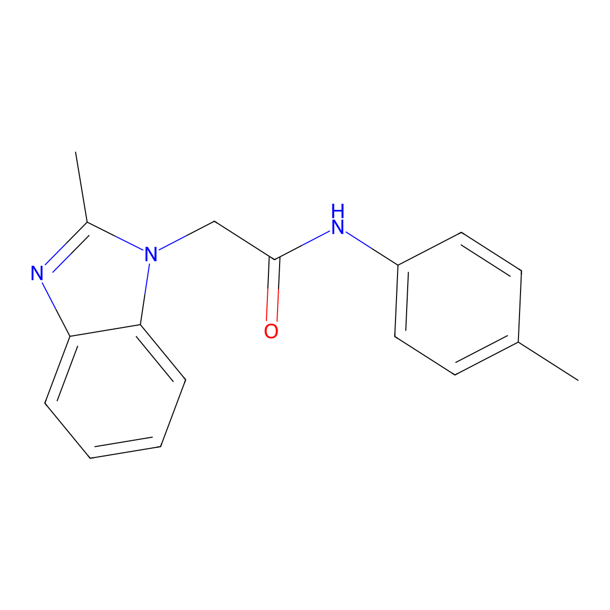 2-(2-methylbenzimidazol-1-yl)-N-(4-methylphenyl)acetamide molecular structure, CAS 531548-50-2