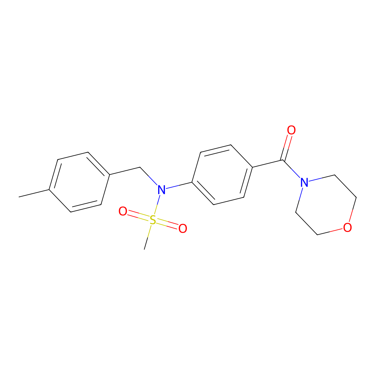 N-(4-methylbenzyl)-N-[4-(morpholin-4-ylcarbonyl)phenyl]methanesulfonamide molecular structure, CAS 531548-81-9