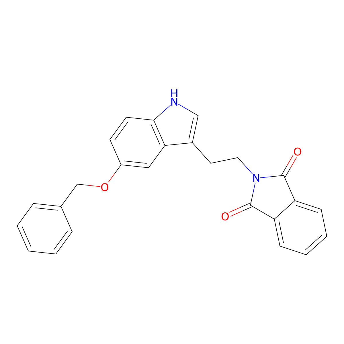 2-(2-(5-Benzyloxy-1H-indol-3-yl)ethyl)isoindole-1,3-dione molecular structure, CAS 53157-45-2