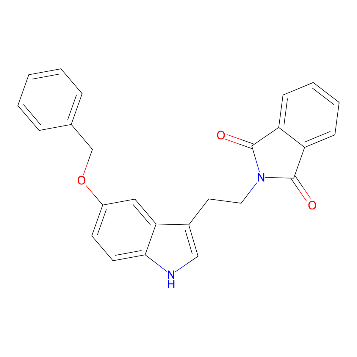 2-(2-(5-Benzyloxy-1H-indol-3-yl)ethyl)isoindole-1,3-dione molecular structure, CAS 53157-45-2