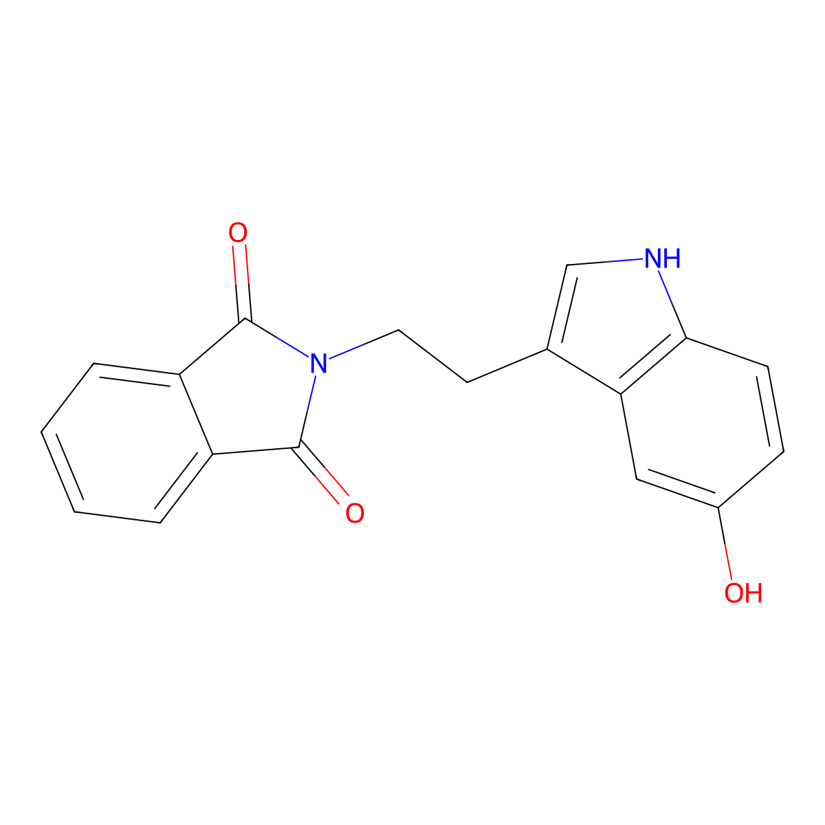 2-(2-(5-hydroxy-1H-indol-3-yl)ethyl)isoindole-1,3-dione molecular structure, CAS 53157-46-3