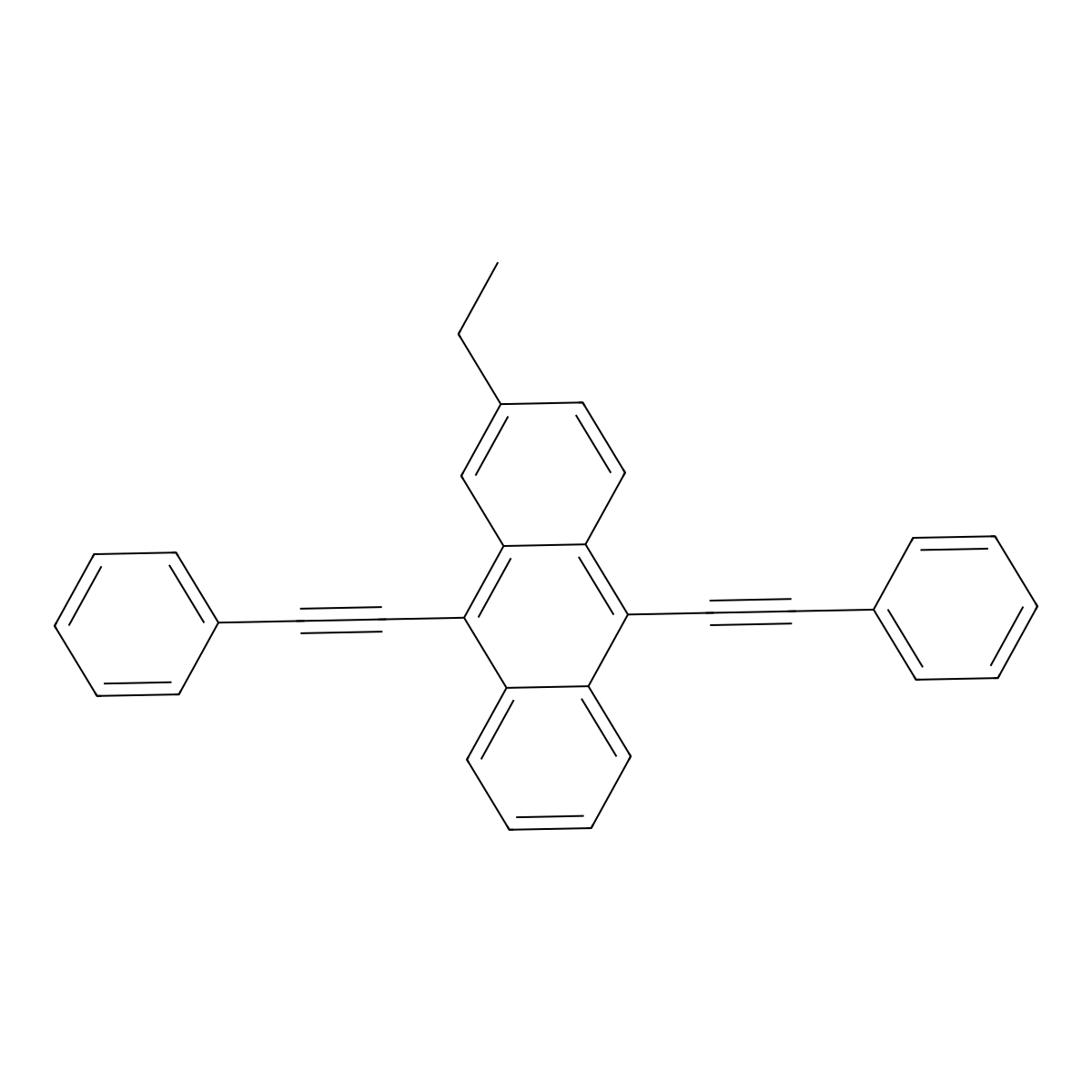 2-Ethyl-9,10-bis(phenylethynyl)anthracene molecular structure, CAS 53158-83-1