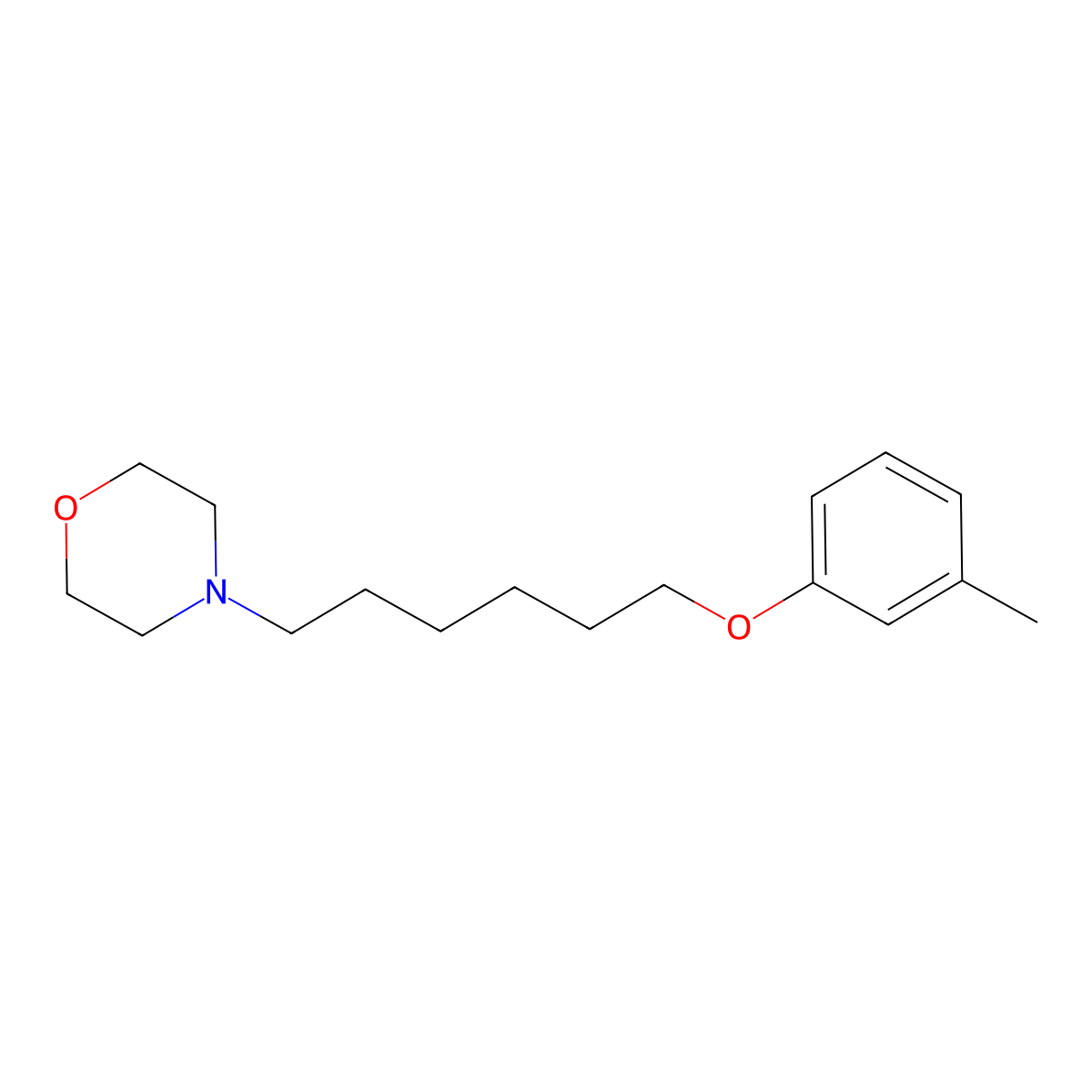 4-[6-(3-Methylphenoxy)hexyl]morpholine molecular structure, CAS 5316-06-3
