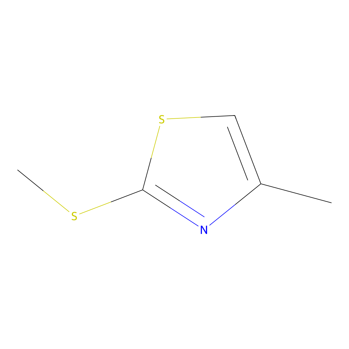 4-Methyl-2-(methylsulfanyl)-1,3-thiazole molecular structure, CAS 5316-67-6