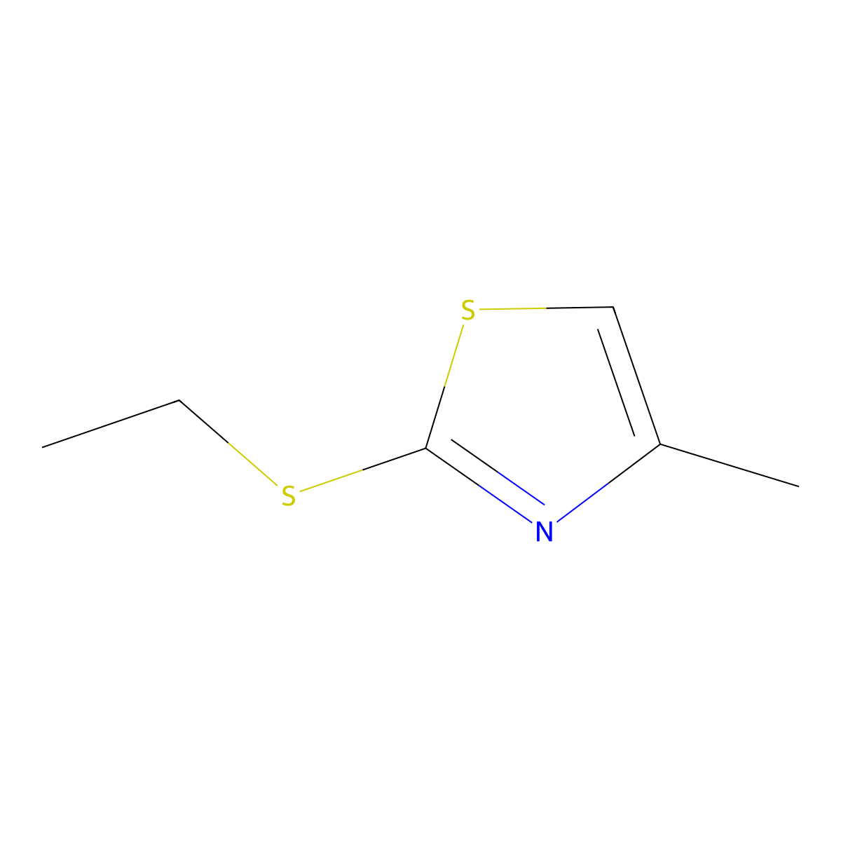 2-Ethylsulfanyl-4-methyl-1,3-thiazole molecular structure, CAS 5316-68-7