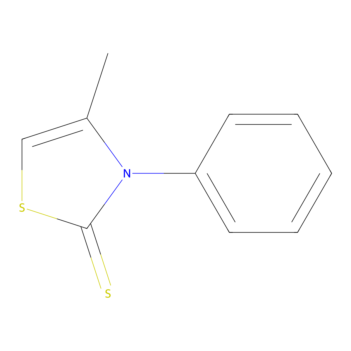4-methyl-3-phenyl-1,3-thiazole-2(3H)-thione molecular structure, CAS 5316-80-3