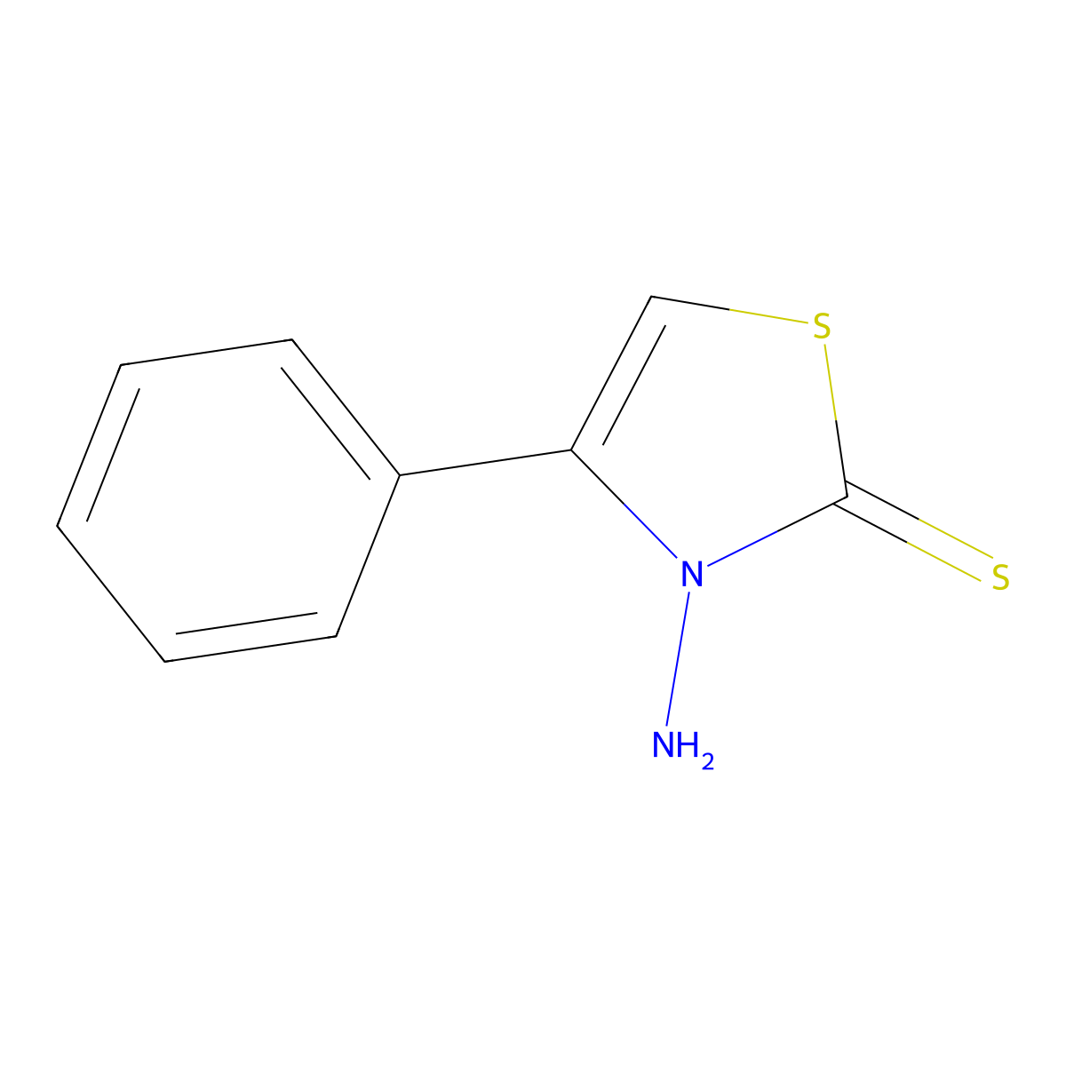 3-Amino-4-phenyl-4-thiazoline-2-thione molecular structure, CAS 5316-81-4
