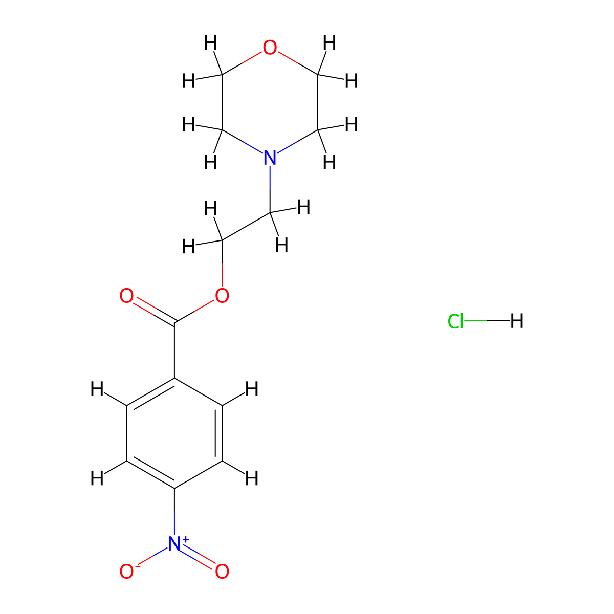 2-Morpholin-4-ylethyl 4-nitrobenzoate;hydrochloride molecular structure, CAS 5316-98-3
