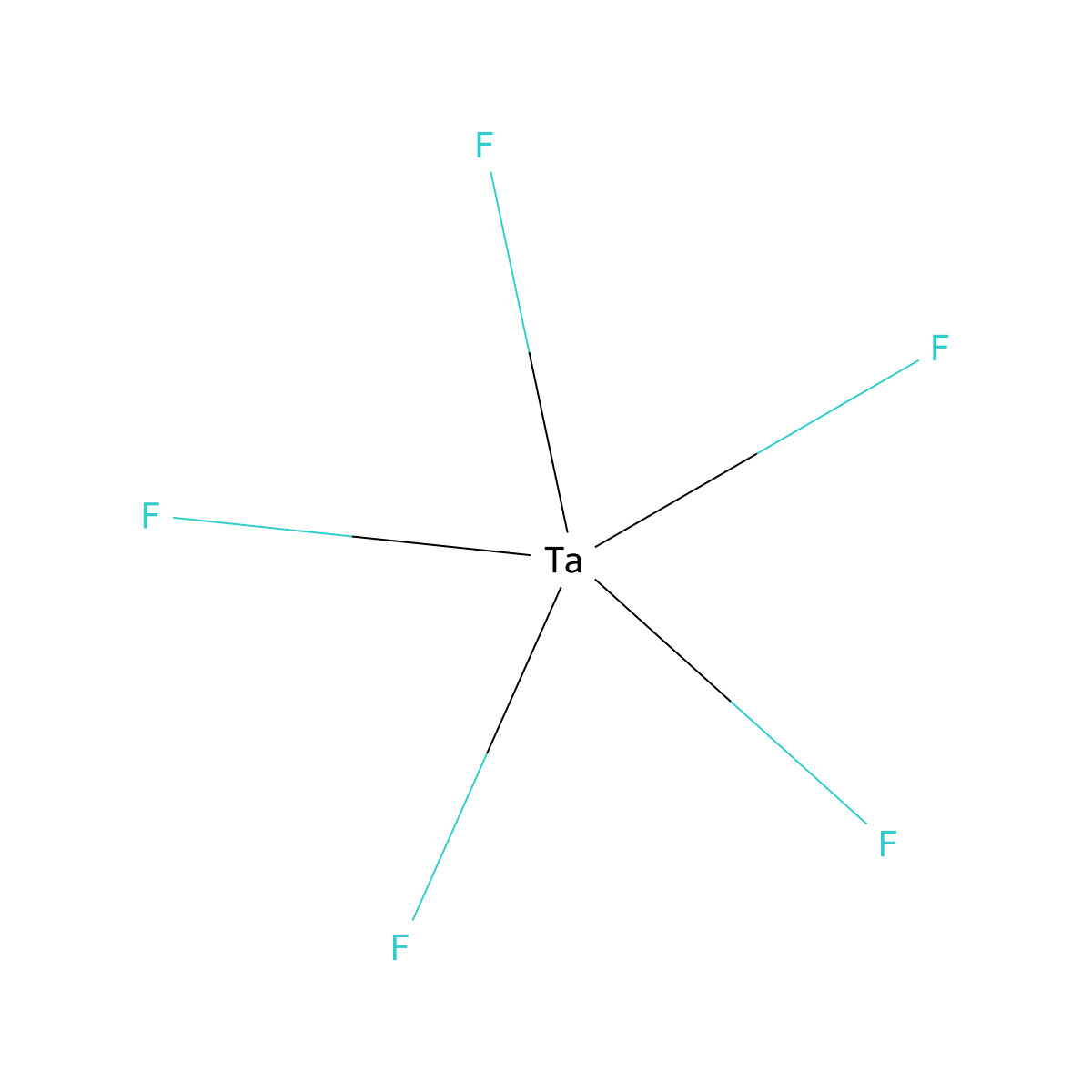 Tantalum pentafluoride molecular structure, CAS 53161-98-1
