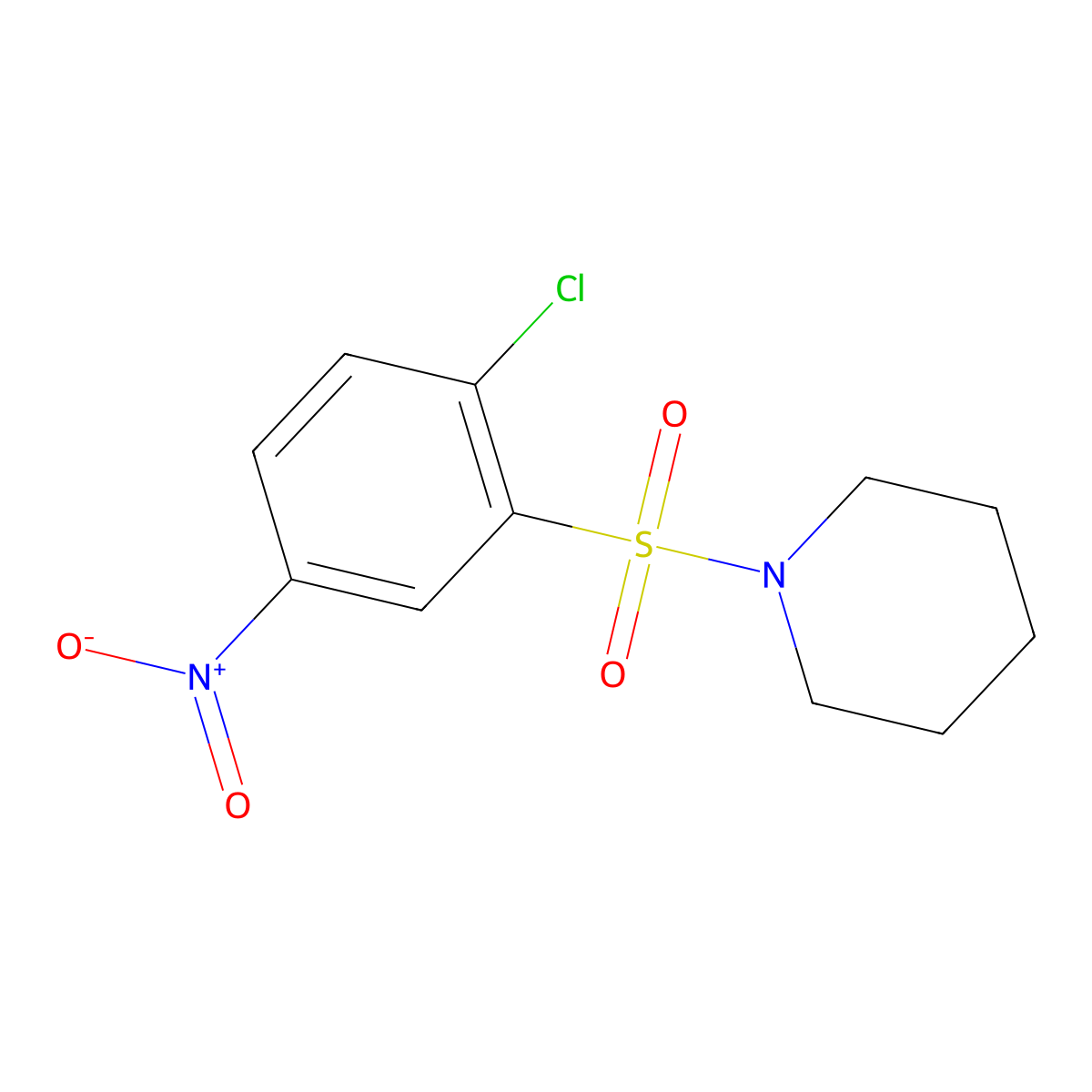 1-(2-Chloro-5-nitrophenyl)sulfonylpiperidine molecular structure, CAS 53162-05-3