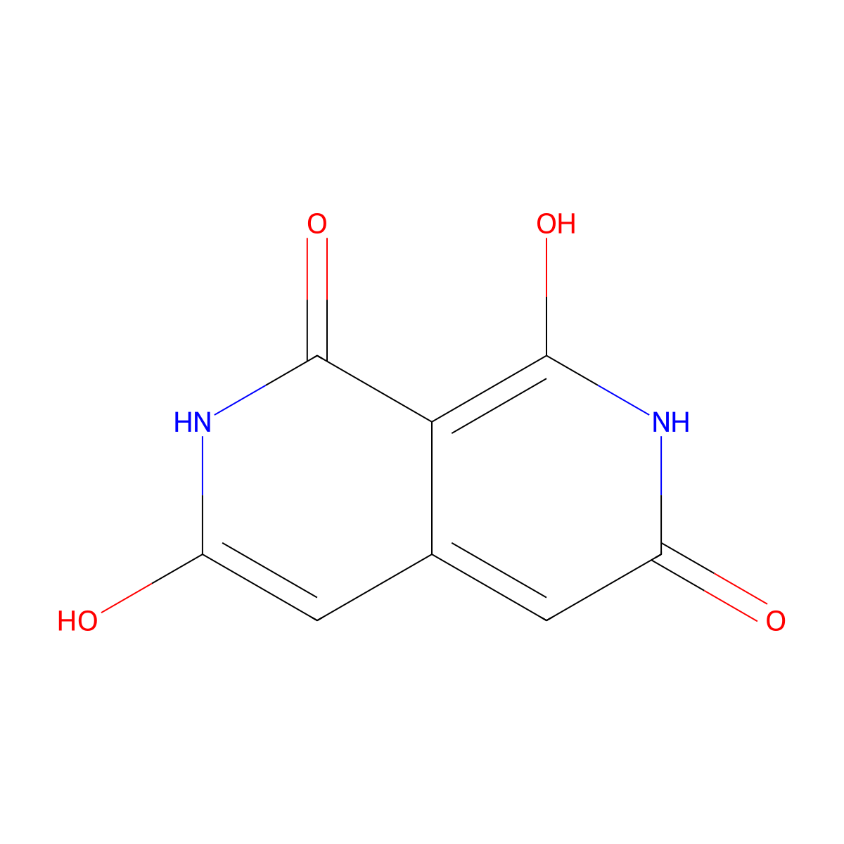 1,3,6,8-Tetrahydroxy-2,7-naphthyridine molecular structure, CAS 53162-08-6
