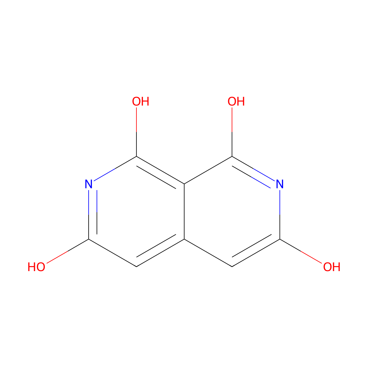 1,3,6,8-Tetrahydroxy-2,7-naphthyridine molecular structure, CAS 53162-08-6