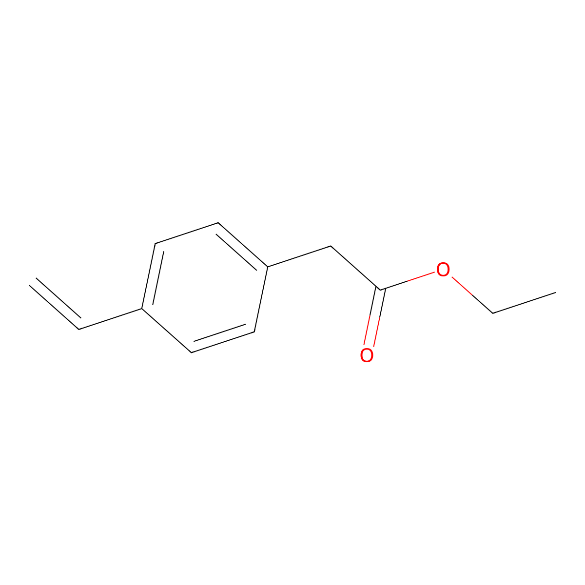 Benzeneacetic acid, 4-ethenyl-, ethyl ester molecular structure, CAS 53162-12-2