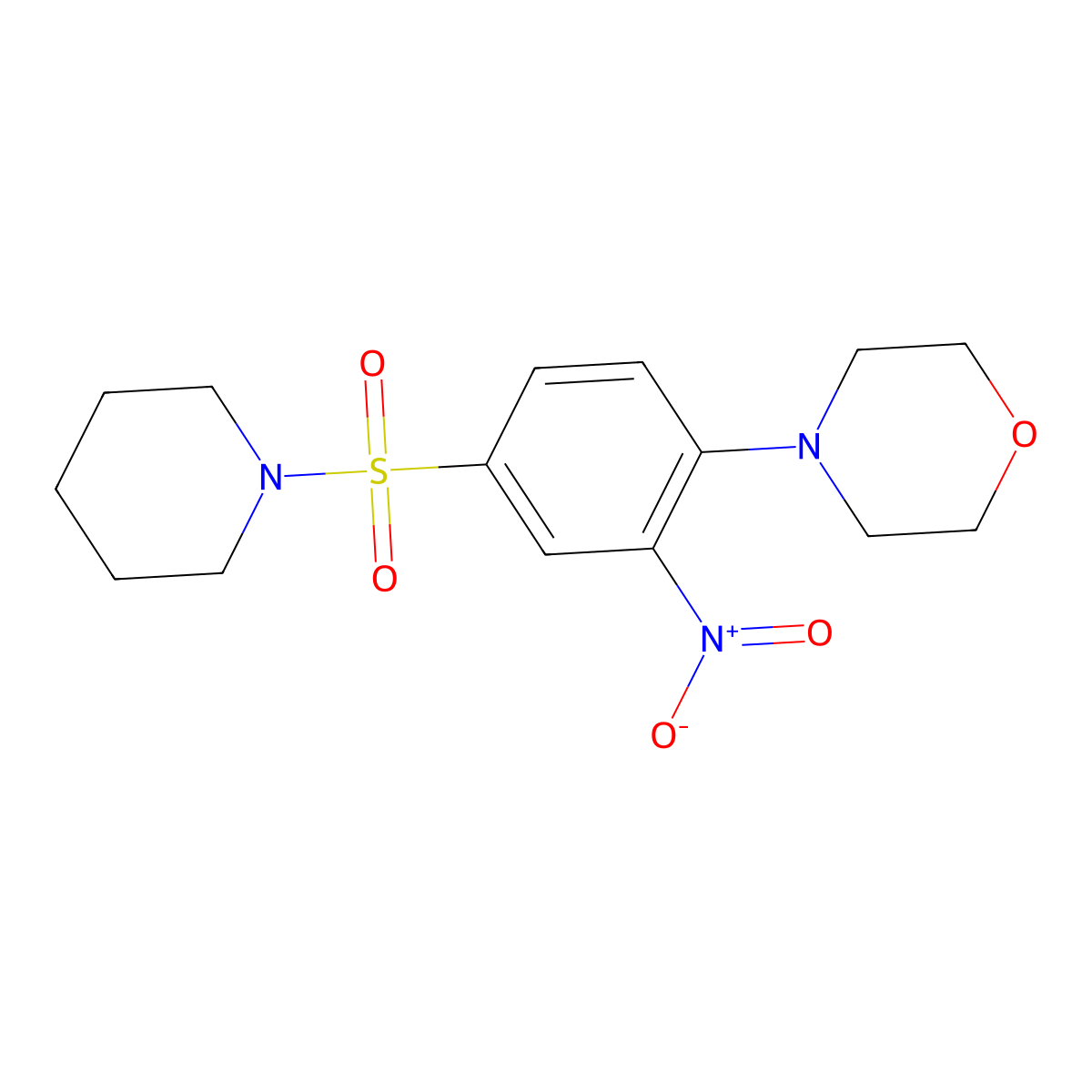 4-(2-Nitro-4-piperidin-1-ylsulfonylphenyl)morpholine molecular structure, CAS 53162-44-0