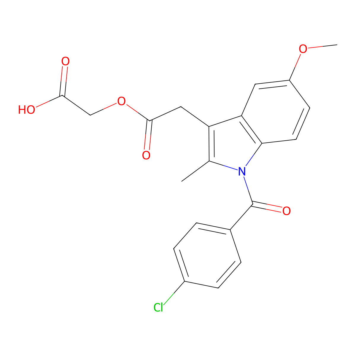 Acemetacin molecular structure, CAS 53164-05-9
