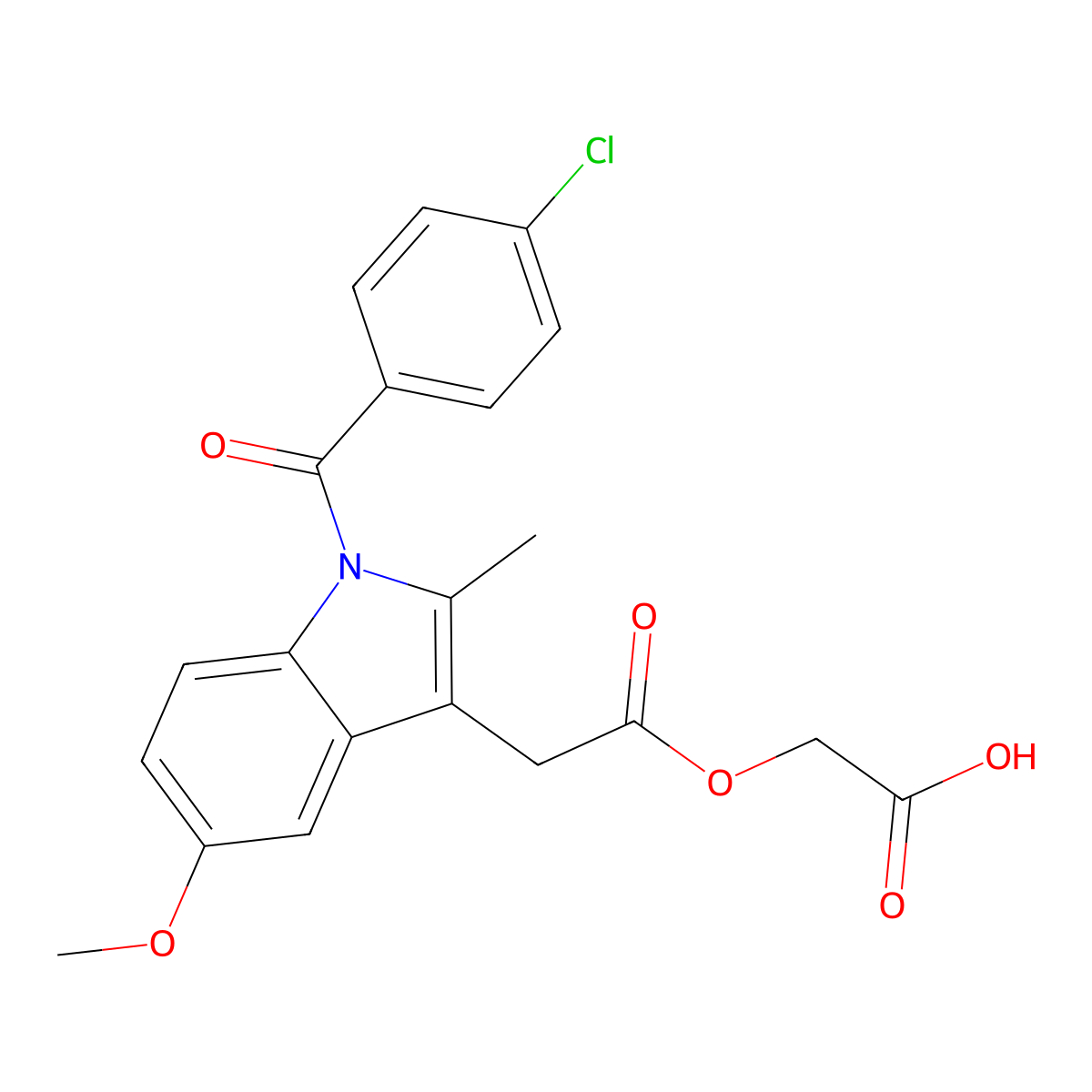 Acemetacin molecular structure, CAS 53164-05-9