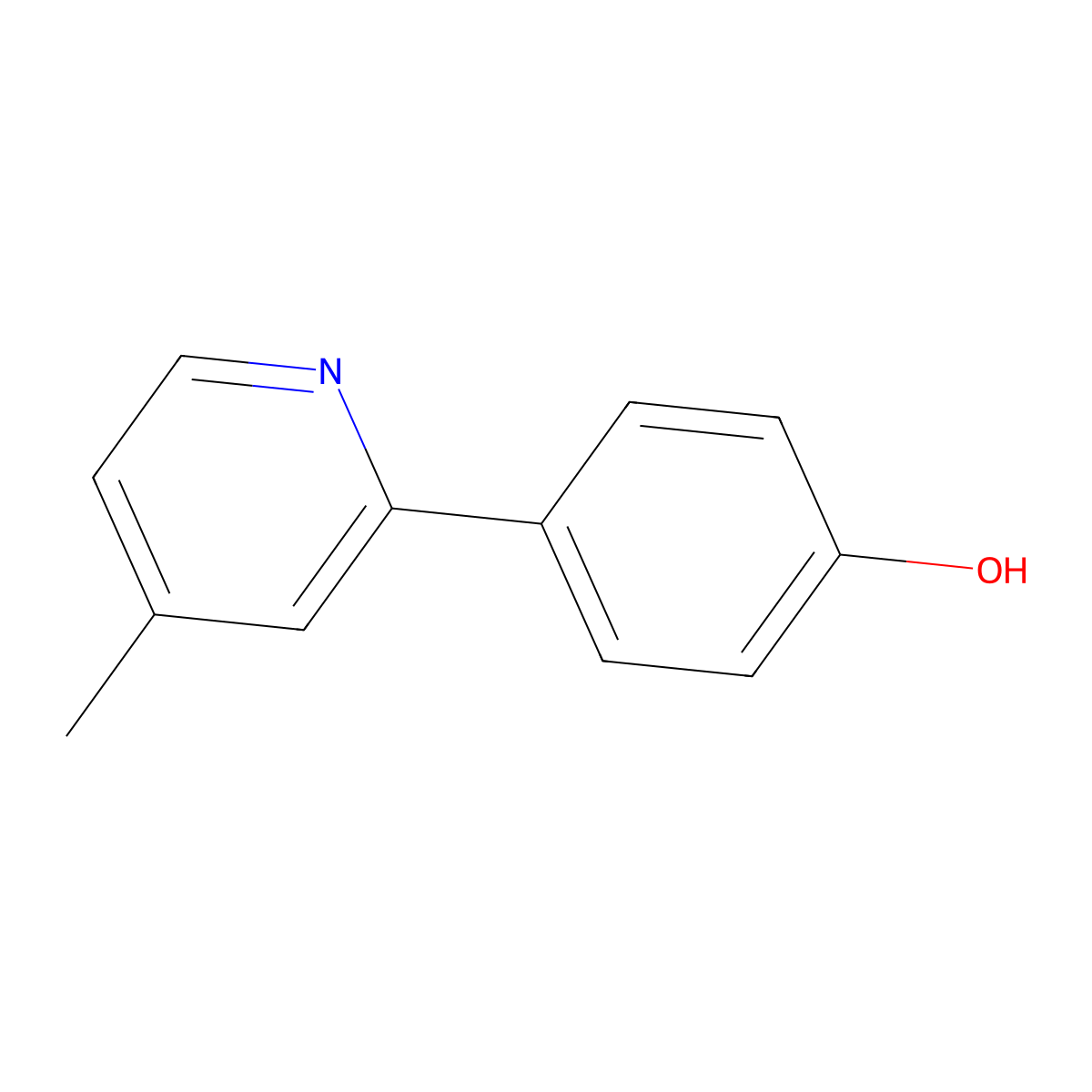 4-(4-Methylpyridin-2-yl)phenol molecular structure, CAS 53164-95-7
