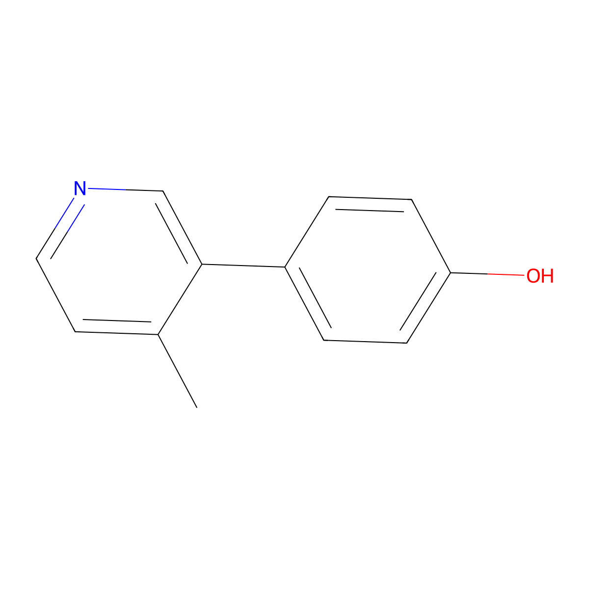 4-(4-Methylpyridin-3-yl)phenol molecular structure, CAS 53164-96-8