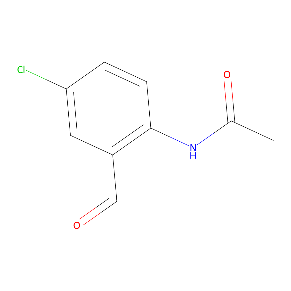 N-(4-chloro-2-formylphenyl)acetamide molecular structure, CAS 53165-18-7