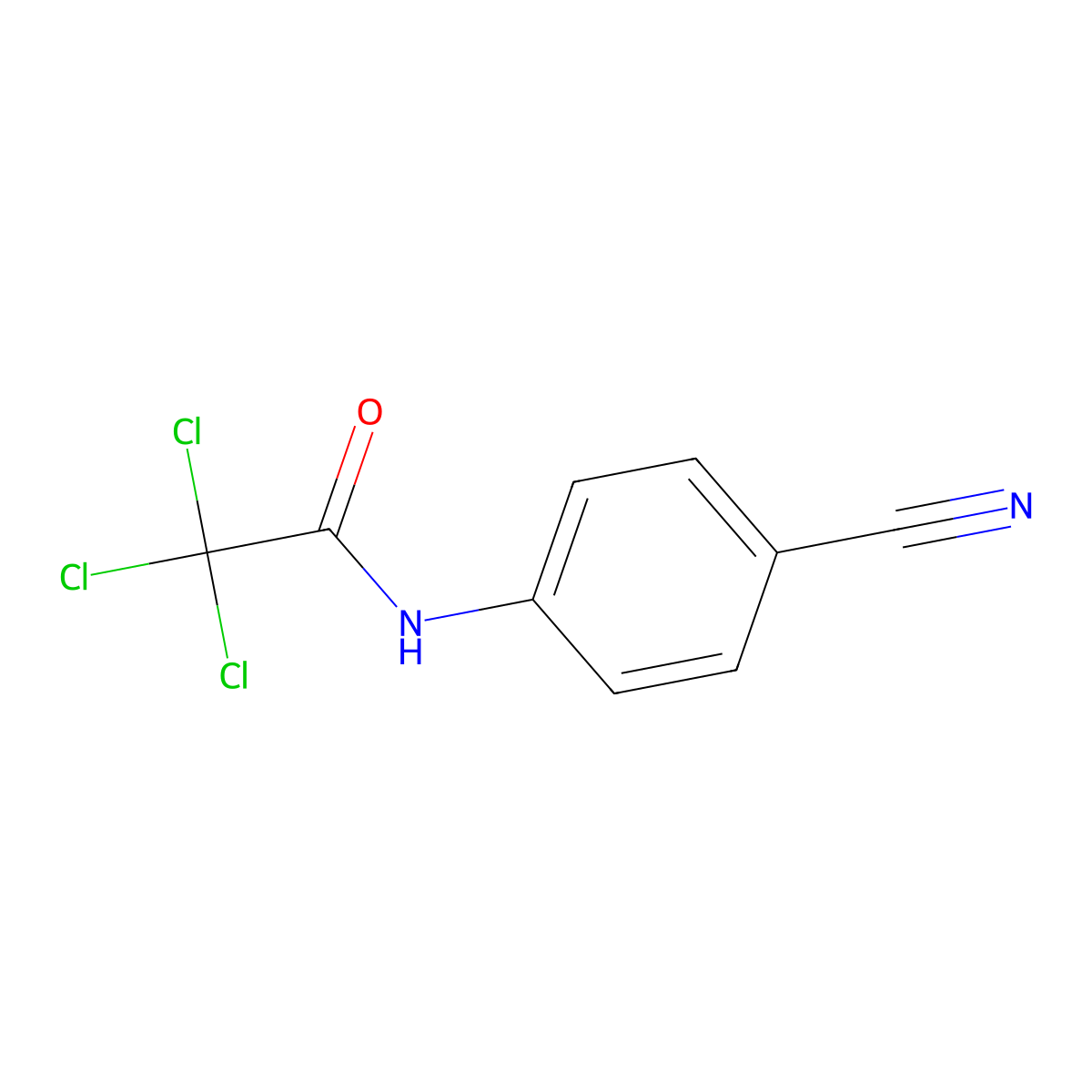 2,2,2-trichloro-N-(4-cyanophenyl)acetamide molecular structure, CAS 53165-95-0