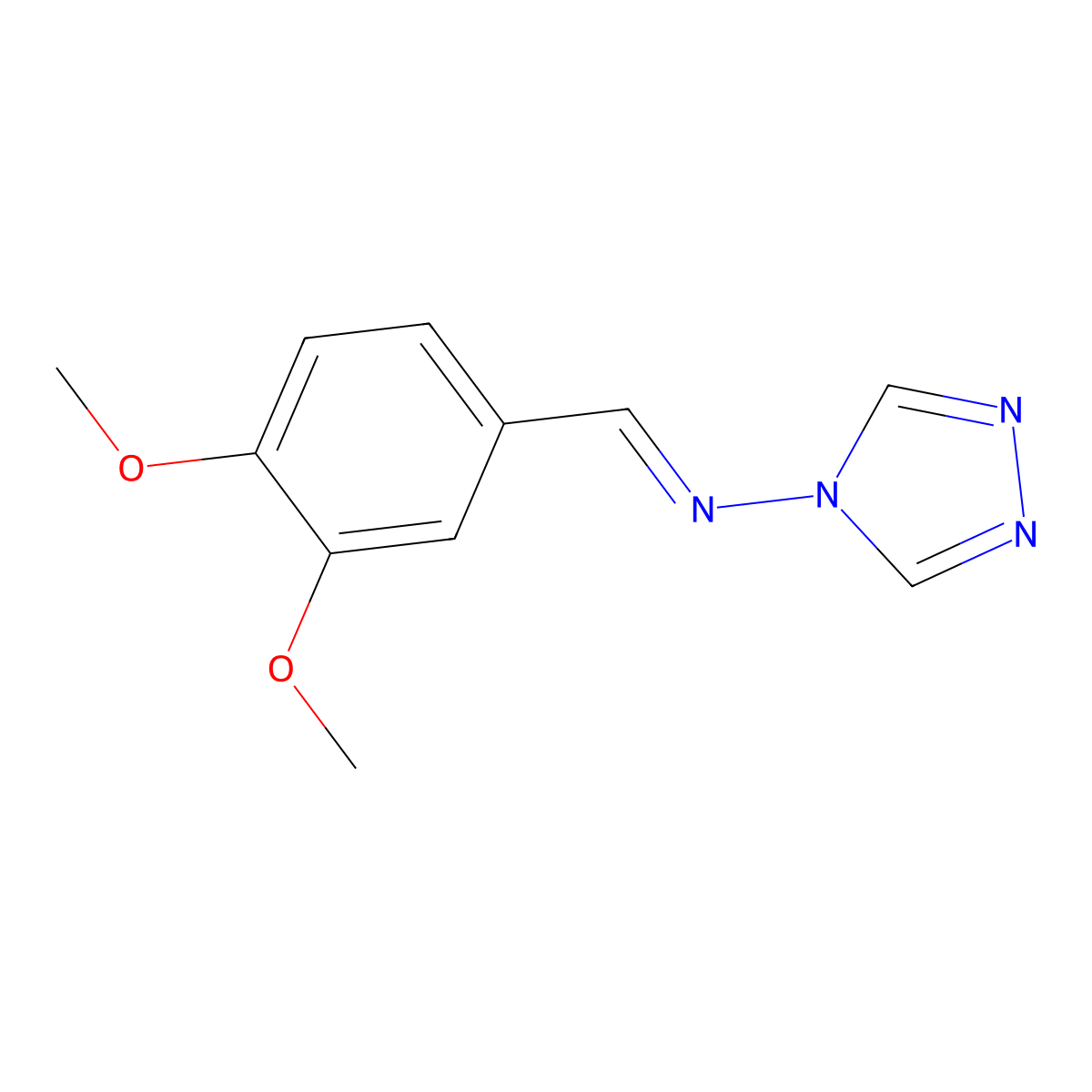 1-(3,4-Dimethoxyphenyl)-N-(4H-1,2,4-triazol-4-yl)methanimine molecular structure, CAS 5317-13-5