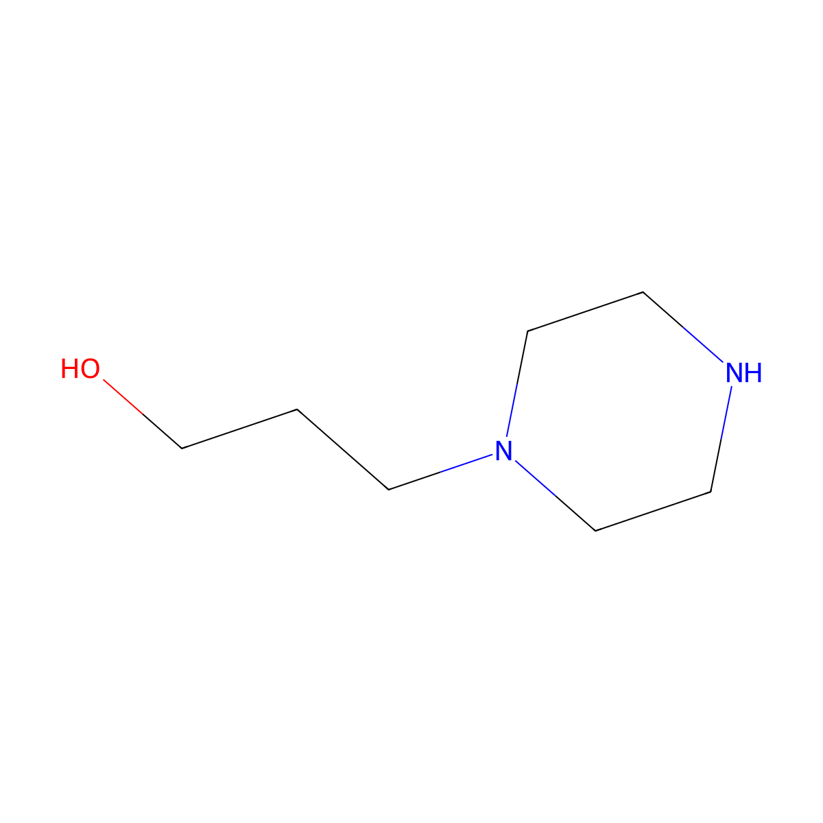 Piperazin-1-ylpropanol molecular structure, CAS 5317-32-8