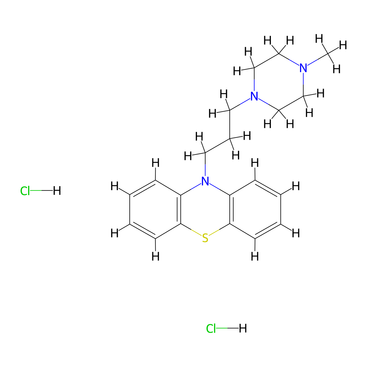Perazine Dihydrochloride molecular structure, CAS 5317-37-3