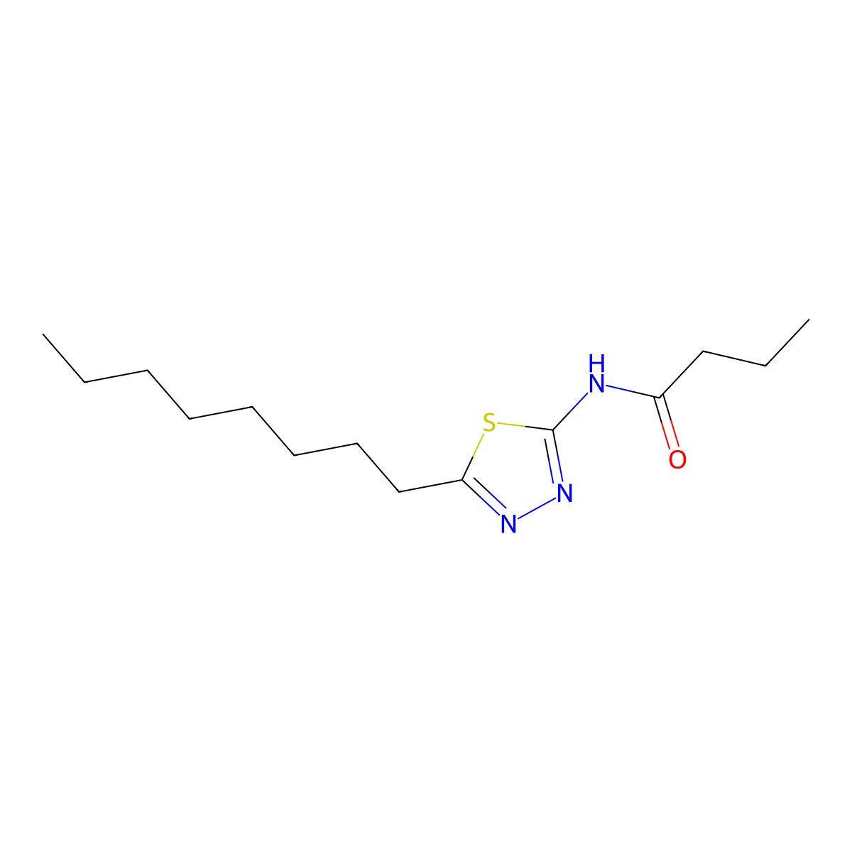 N-(5-octyl-1,3,4-thiadiazol-2-yl)butanamide molecular structure, CAS 5317-57-7