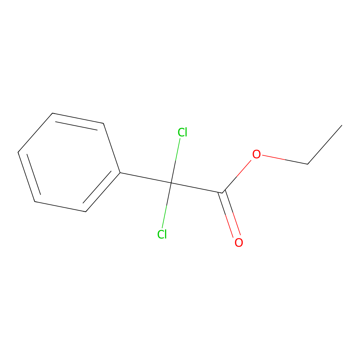 Benzeneacetic acid, alpha,alpha-dichloro-, ethyl ester molecular structure, CAS 5317-66-8