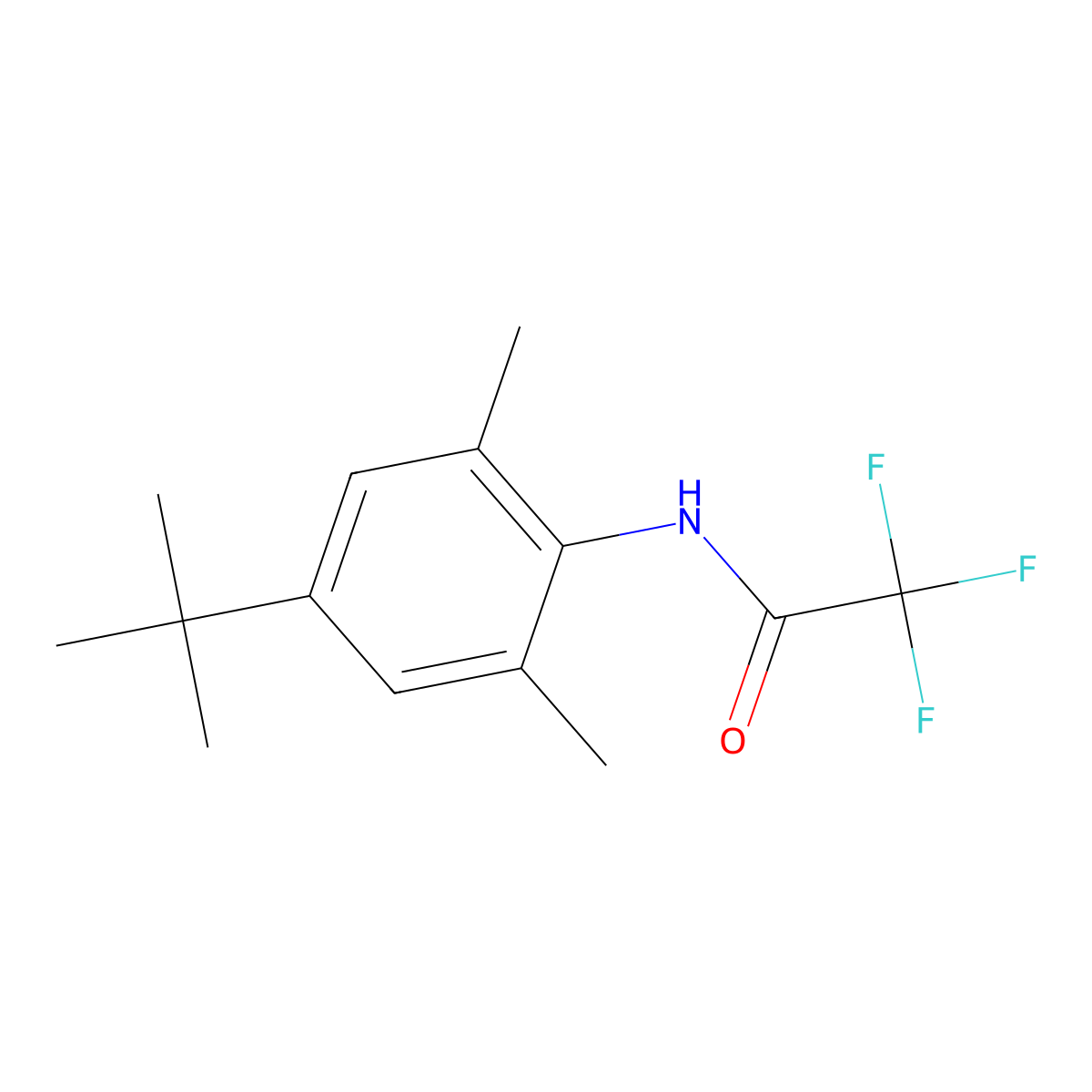 N-(4-tert-butyl-2,6-dimethylphenyl)-2,2,2-trifluoroacetamide molecular structure, CAS 5317-70-4