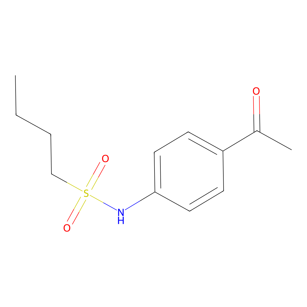 1-Butanesulfonamide, N-(4-acetylphenyl)- molecular structure, CAS 5317-93-1