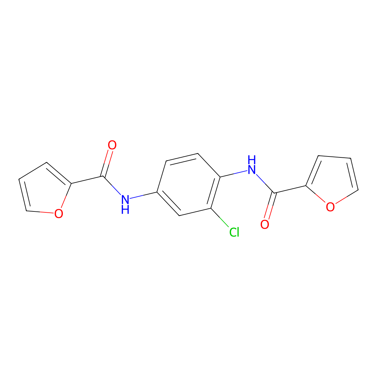 N-[2-chloro-4-(2-furoylamino)phenyl]-2-furamide molecular structure, CAS 5317-98-6