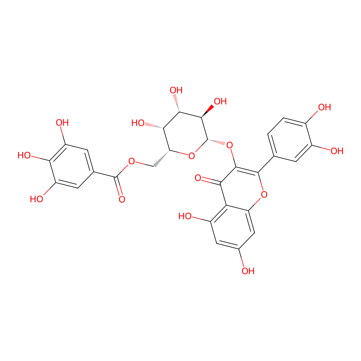 Quercetin 3-(6''-galloylgalactoside) molecular structure, CAS 53171-28-1